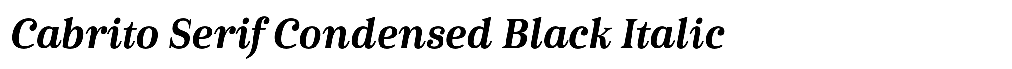 Cabrito Serif Condensed Black Italic image